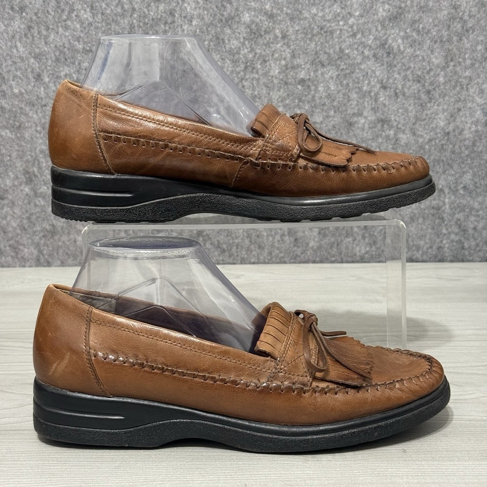Naturalizer Brown Leather Tassel Loafers Men's Sz 10M Moc Toe SlipOn Dress Shoes